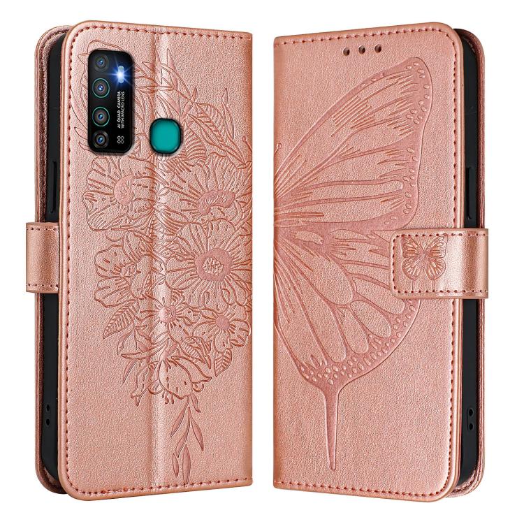 For Infinix Hot 9 / 9 Pro Embossed Butterfly Leather Phone Case