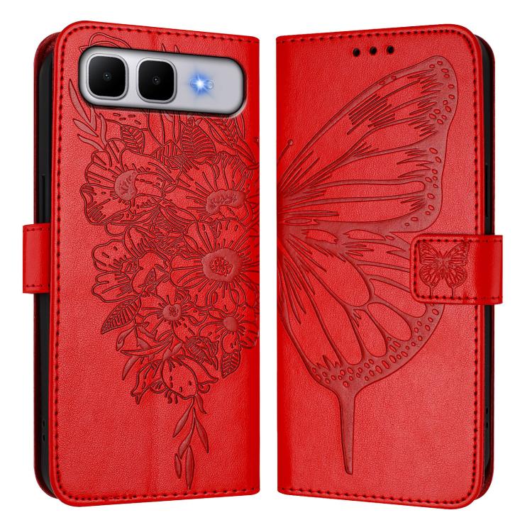 For Infinix Smart 10 Plus 4G Embossed Butterfly Leather Phone Case