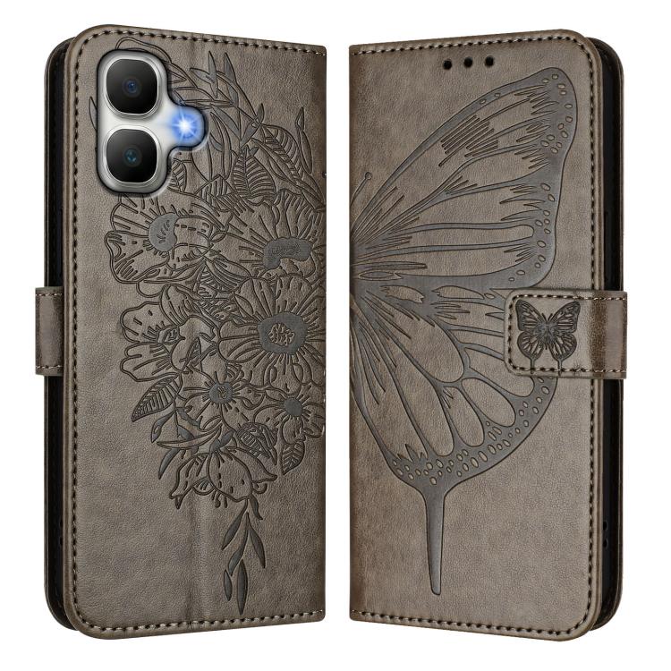 For Infinix Smart 20 4G X6840 Embossed Butterfly Leather Phone Case