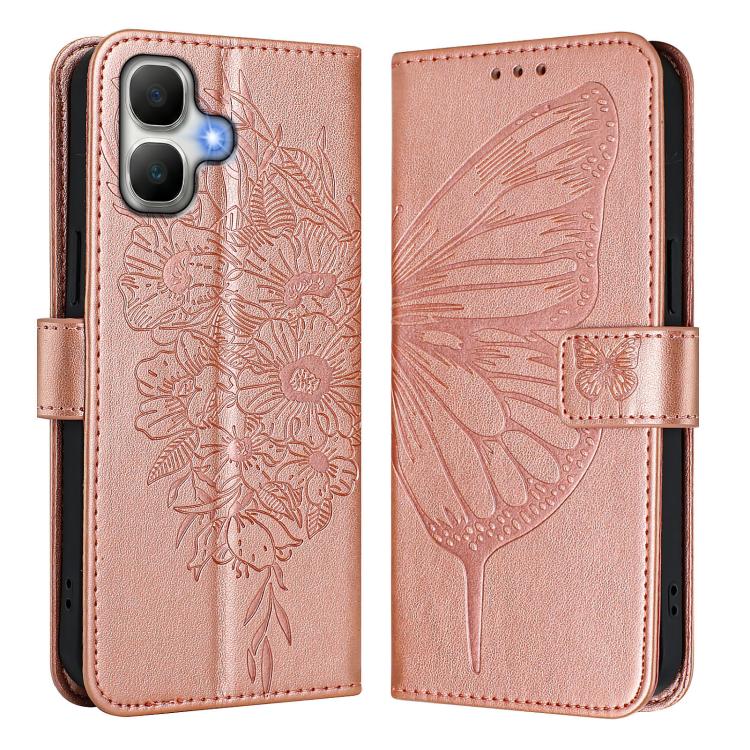 For Infinix Smart 20 4G X6840 Embossed Butterfly Leather Phone Case