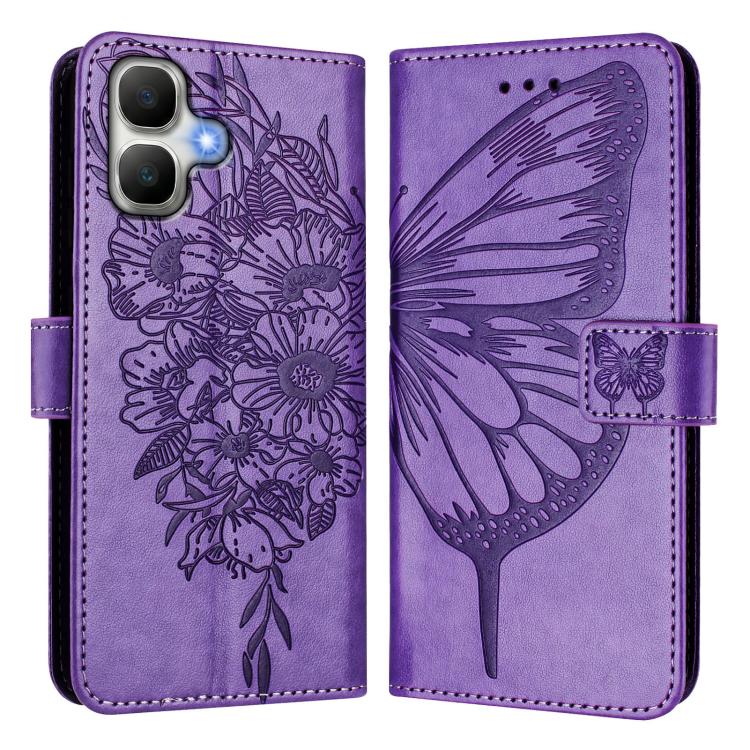 For Infinix Smart 20 4G X6840 Embossed Butterfly Leather Phone Case
