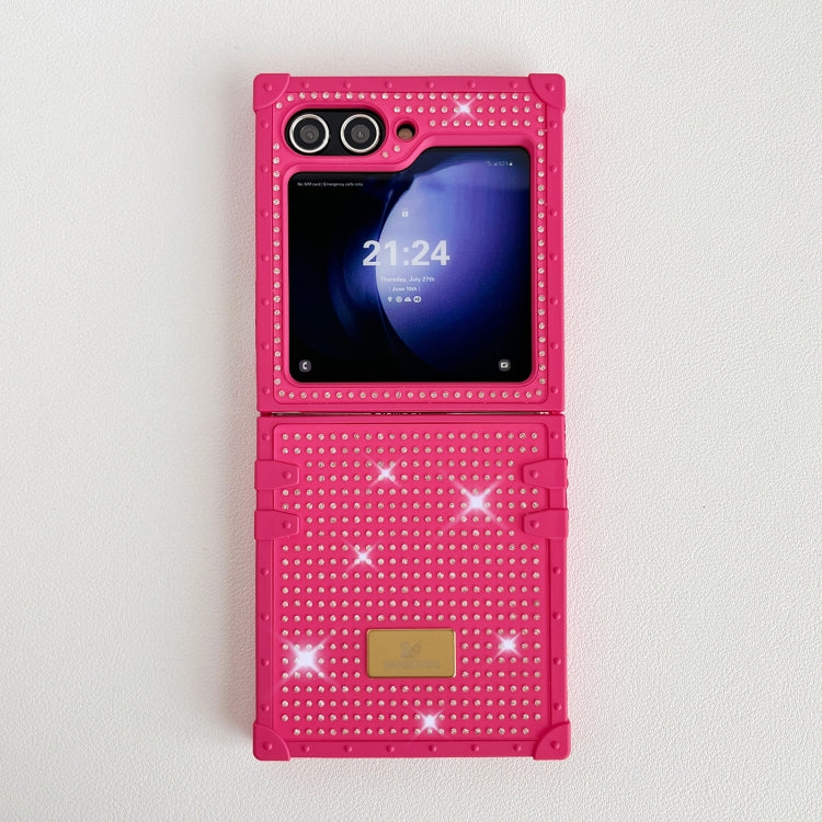 For Samsung Galaxy Z Flip4 5G PC Full Diamond Shockproof Folding Phone Case with Swan Logo