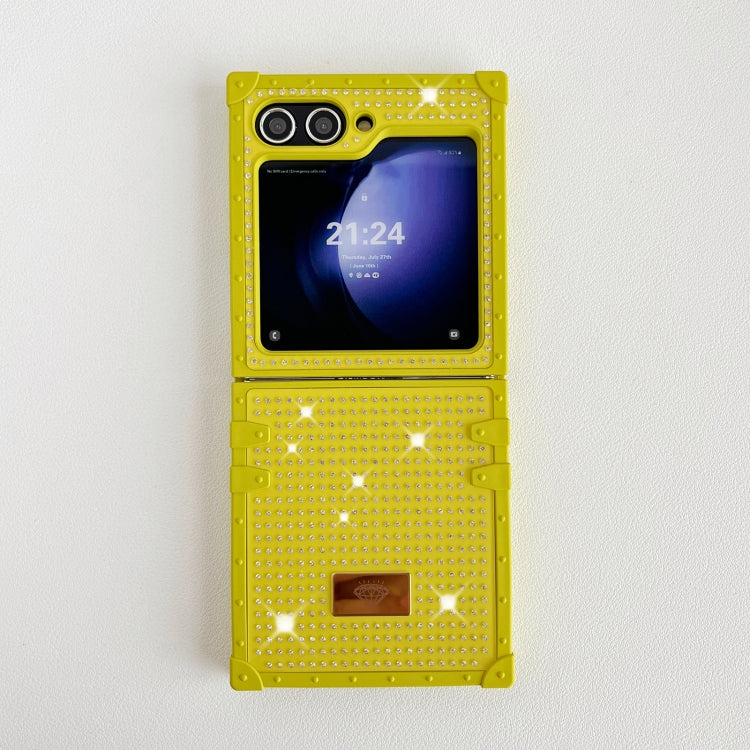 For Samsung Galaxy Z Flip5 5G PC Full Diamond Shockproof Folding Phone Case with Diamond Logo