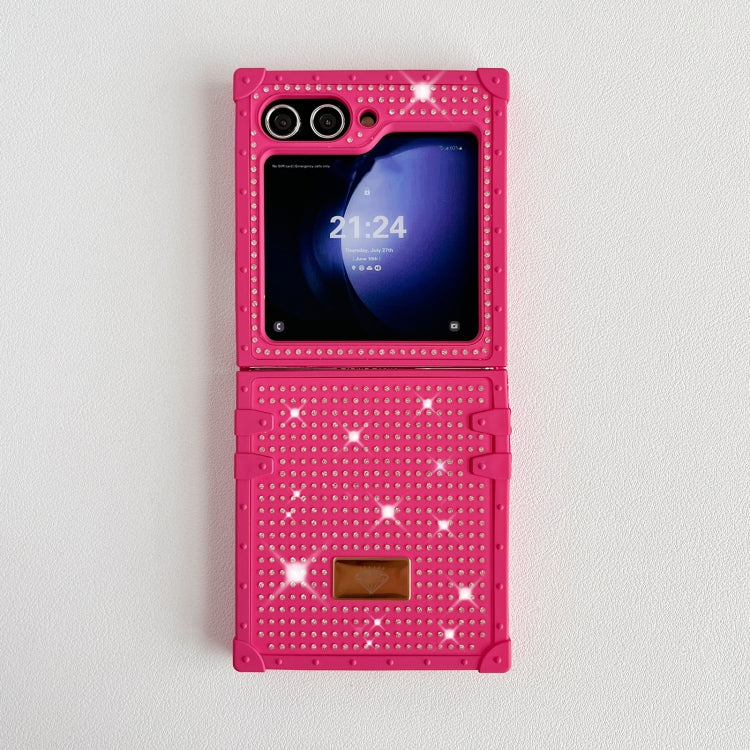For Samsung Galaxy Z Flip4 5G PC Full Diamond Shockproof Folding Phone Case with Diamond Logo