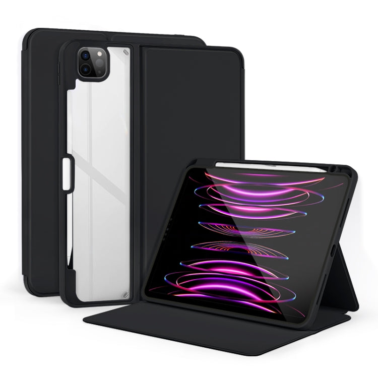 For iPad Pro 11 2022/2021/2020/2018 2-Fold Clear Acrylic Leather Tablet Case