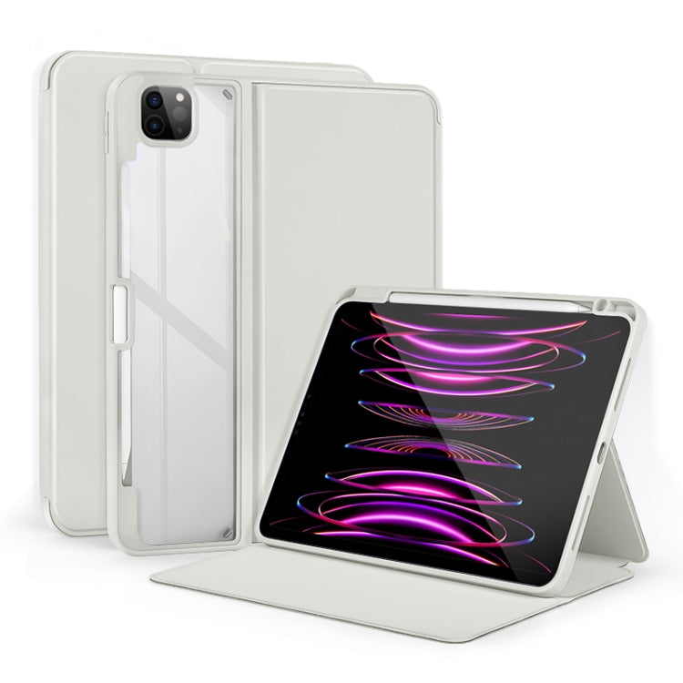 For iPad Pro 11 2022/2021/2020/2018 2-Fold Clear Acrylic Leather Tablet Case