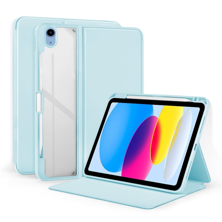 For iPad 2025 / 2022 2-Fold Clear Acrylic Leather Tablet Case