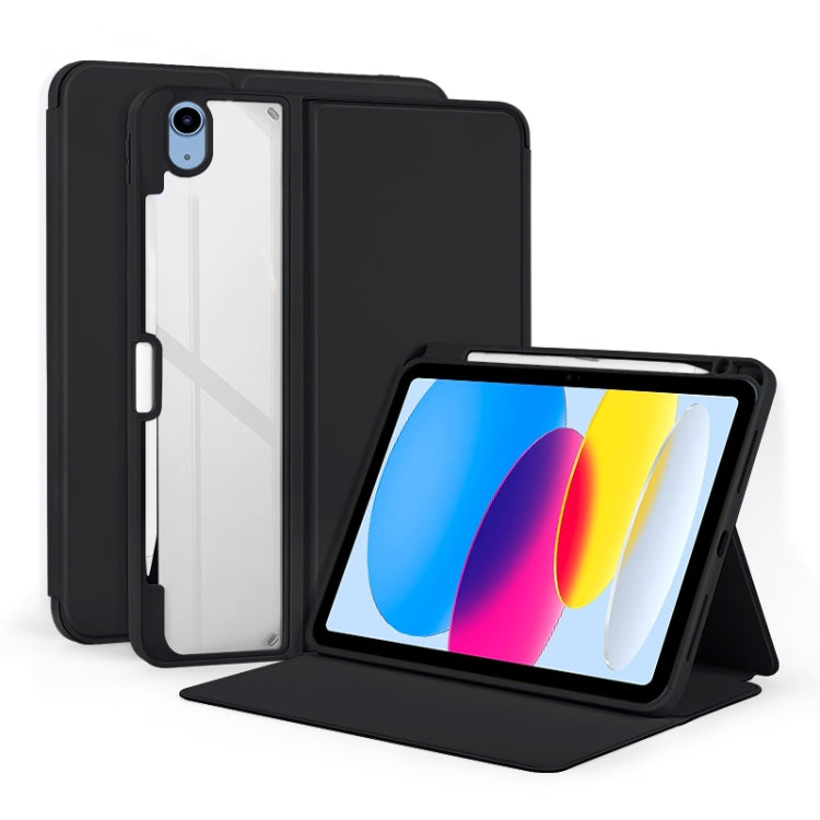 For iPad 2025 / 2022 2-Fold Clear Acrylic Leather Tablet Case