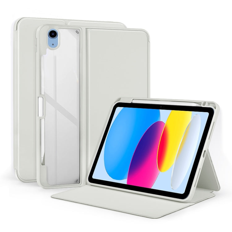 For iPad 2025 / 2022 2-Fold Clear Acrylic Leather Tablet Case