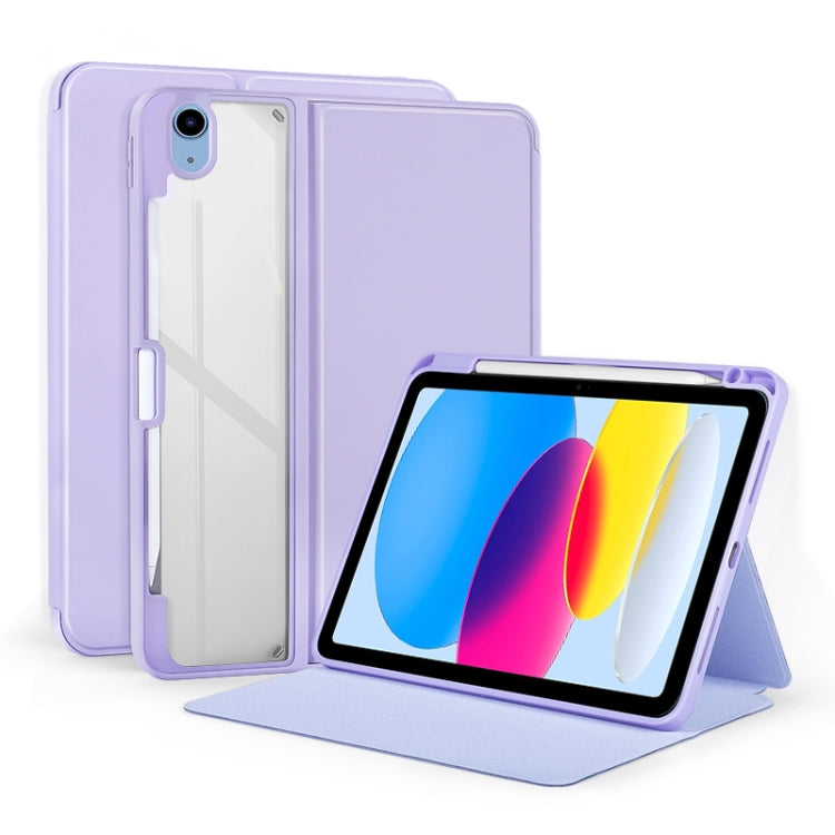 For iPad 2025 / 2022 2-Fold Clear Acrylic Leather Tablet Case