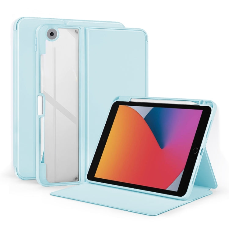 For iPad 10.2 2021 / 2020 2-Fold Clear Acrylic Leather Tablet Case