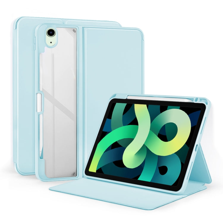 For iPad Air 2022/2020 10.9 2-Fold Clear Acrylic Leather Tablet Case