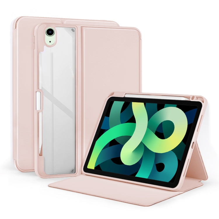 For iPad Air 2022/2020 10.9 2-Fold Clear Acrylic Leather Tablet Case