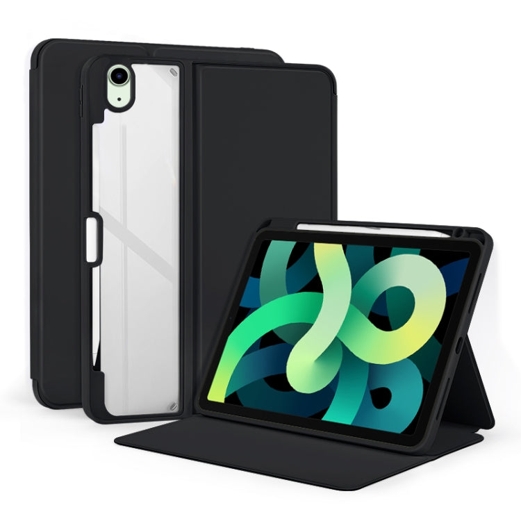 For iPad Air 2022/2020 10.9 2-Fold Clear Acrylic Leather Tablet Case