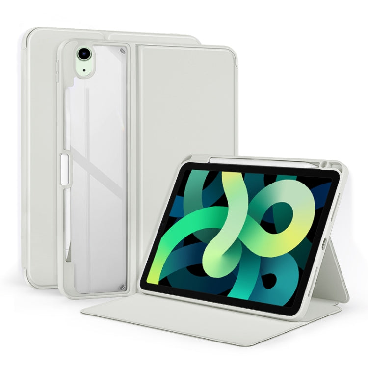 For iPad Air 2022/2020 10.9 2-Fold Clear Acrylic Leather Tablet Case