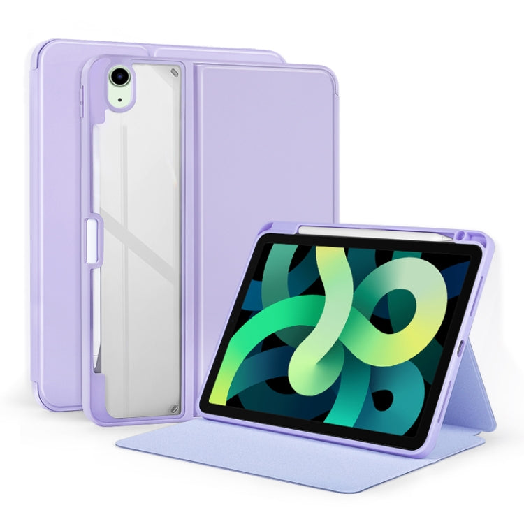 For iPad Air 2022/2020 10.9 2-Fold Clear Acrylic Leather Tablet Case