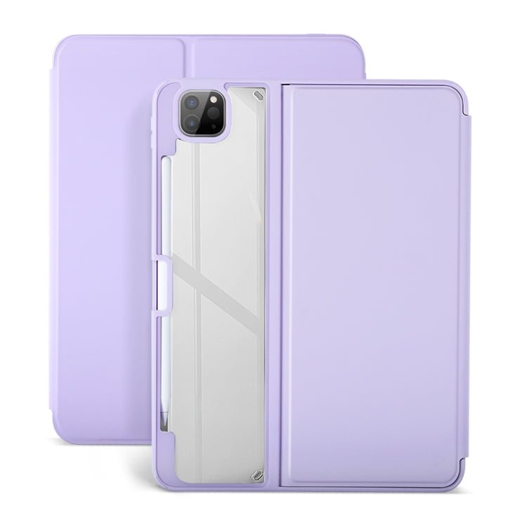 For iPad Pro 11 2022/2021/2020/2018 2-Fold Clear Acrylic Leather Tablet Case