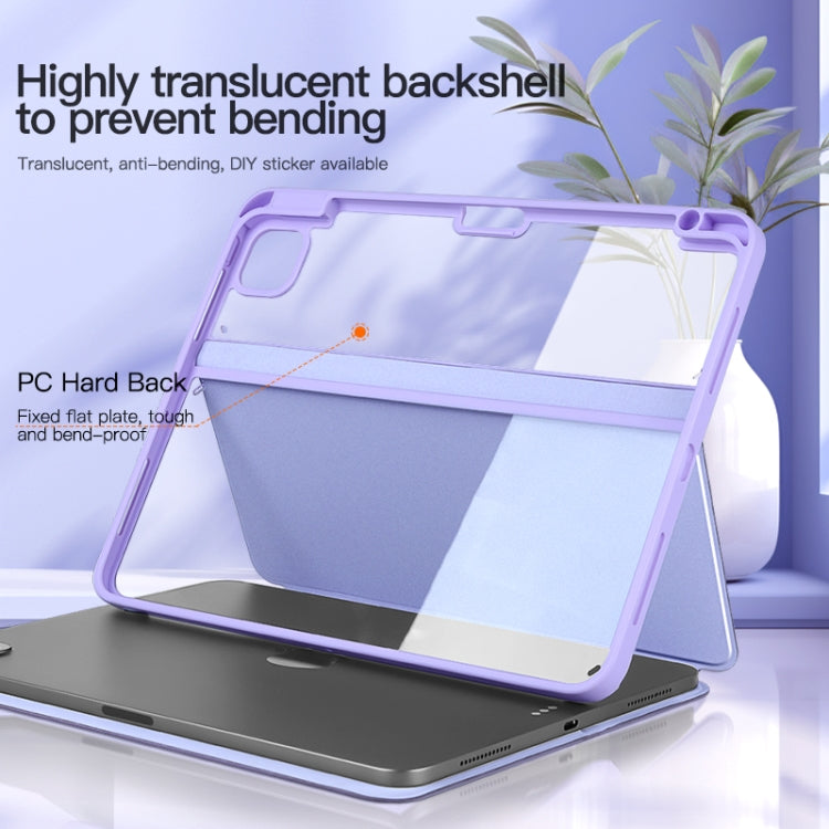 For iPad Pro 11 2022/2021/2020/2018 2-Fold Clear Acrylic Leather Tablet Case