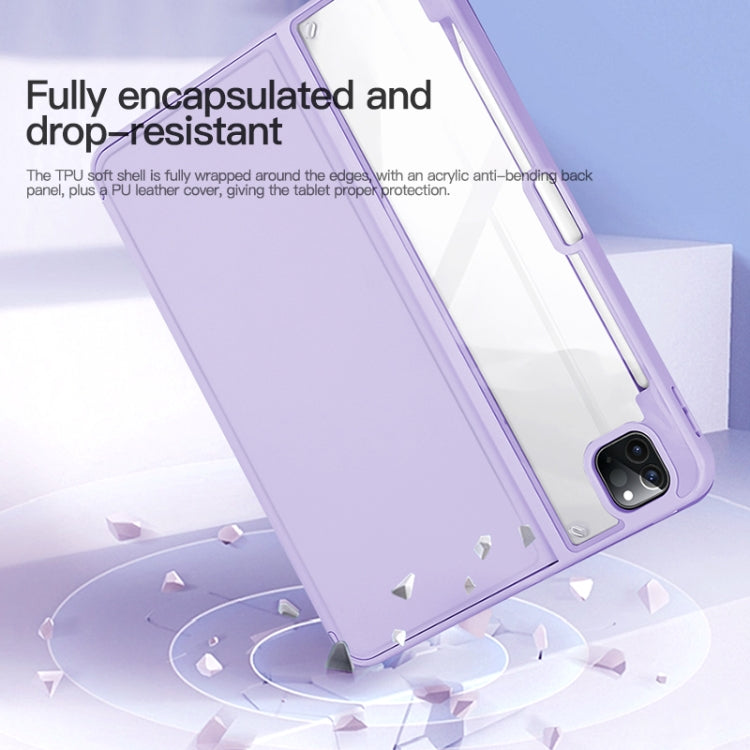 For iPad Pro 11 2022/2021/2020/2018 2-Fold Clear Acrylic Leather Tablet Case