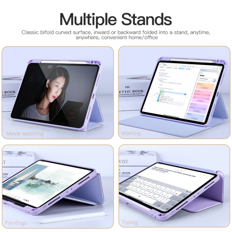 For iPad Pro 11 2022/2021/2020/2018 2-Fold Clear Acrylic Leather Tablet Case