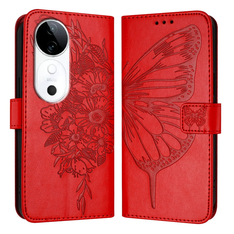For vivo S19 Embossed Butterfly Leather Phone Case