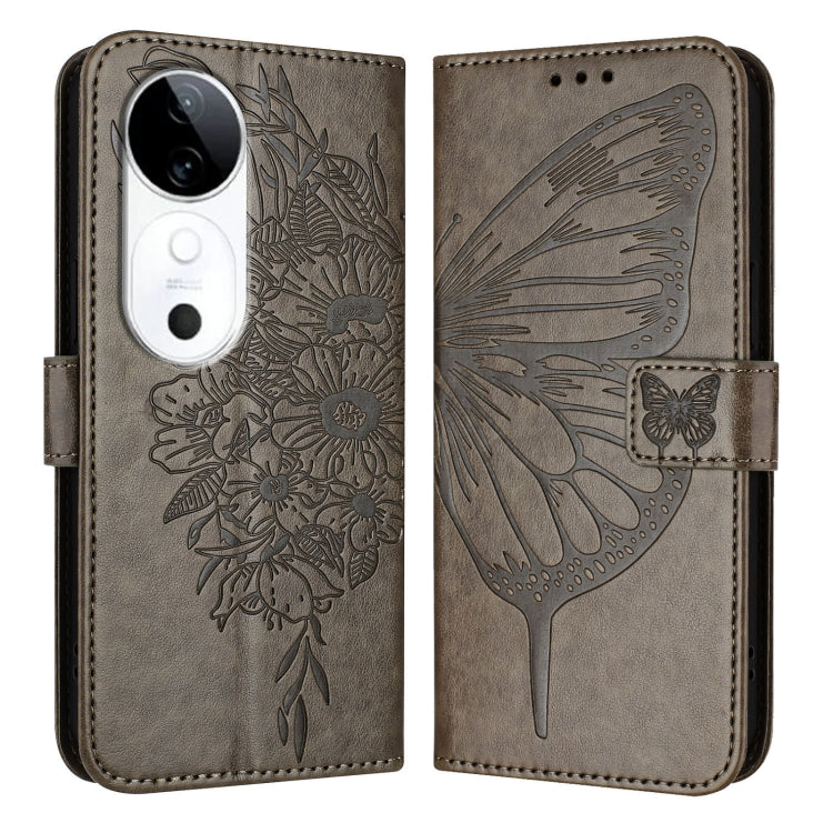 For vivo S19 Embossed Butterfly Leather Phone Case