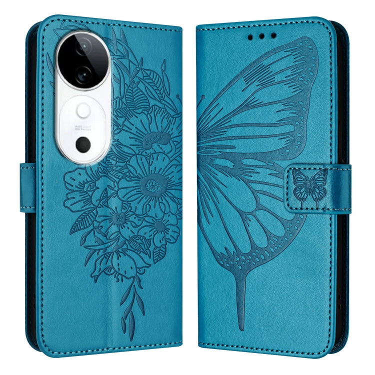 For vivo S19 Embossed Butterfly Leather Phone Case