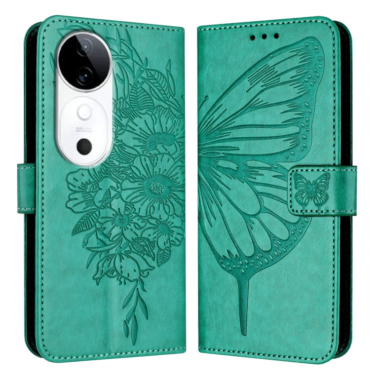 For vivo S19 Embossed Butterfly Leather Phone Case