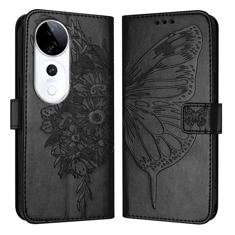 For vivo S19 Pro Embossed Butterfly Leather Phone Case