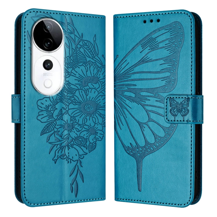 For vivo S19 Pro Embossed Butterfly Leather Phone Case