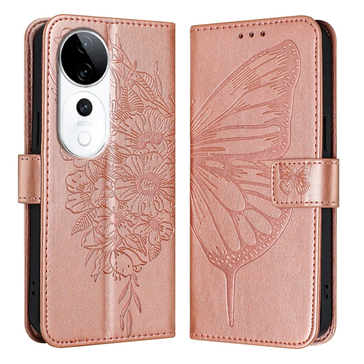 For vivo S19 Pro Embossed Butterfly Leather Phone Case