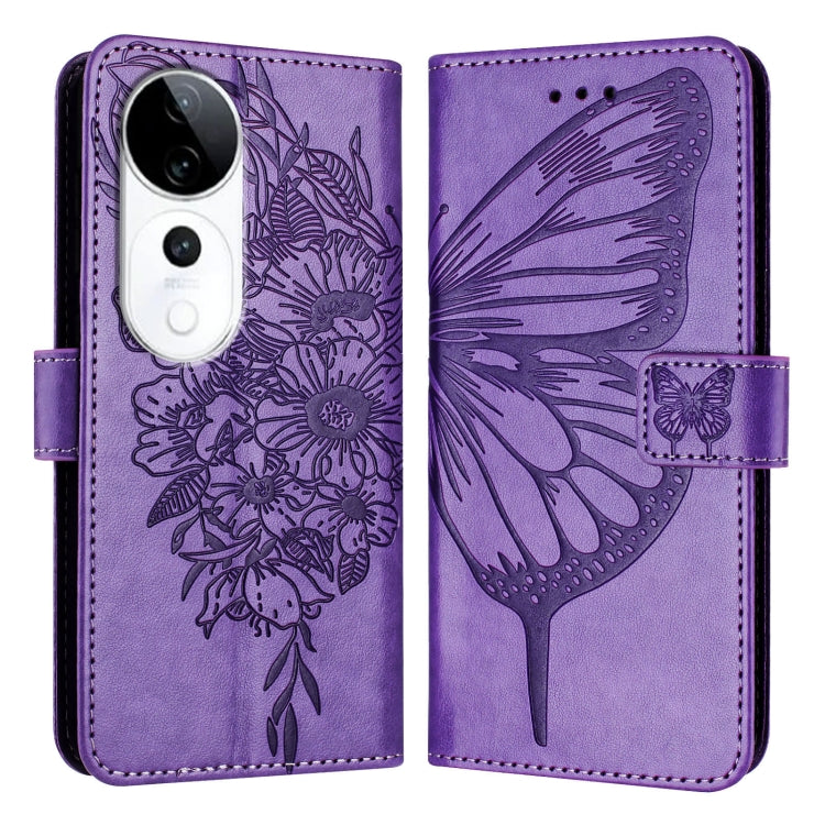 For vivo S19 Pro Embossed Butterfly Leather Phone Case