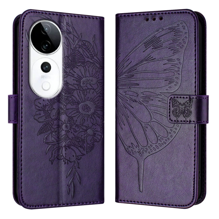 For vivo S19 Pro Embossed Butterfly Leather Phone Case