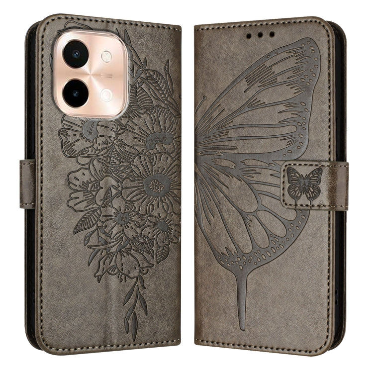For vivo Y28 4G Embossed Butterfly Leather Phone Case
