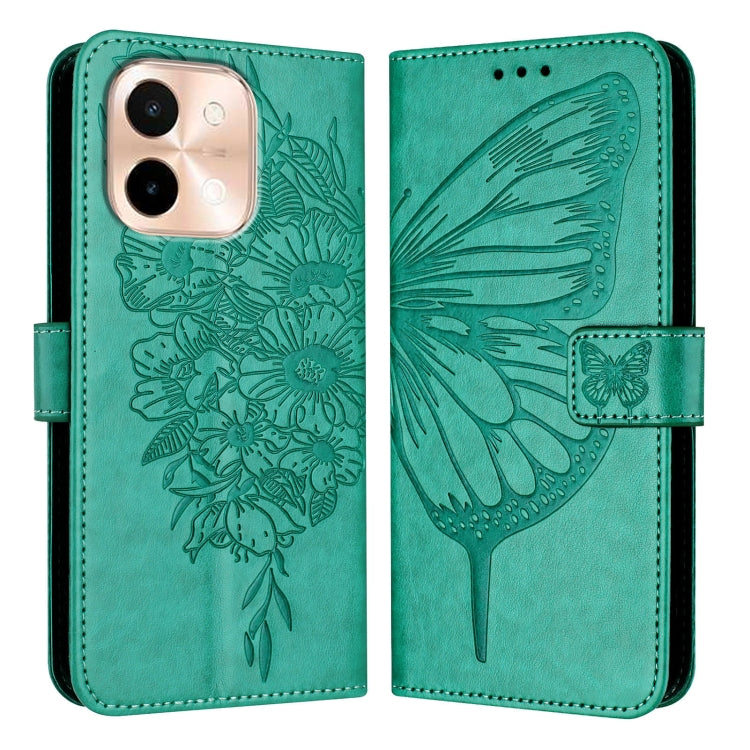 For vivo Y28 4G Embossed Butterfly Leather Phone Case
