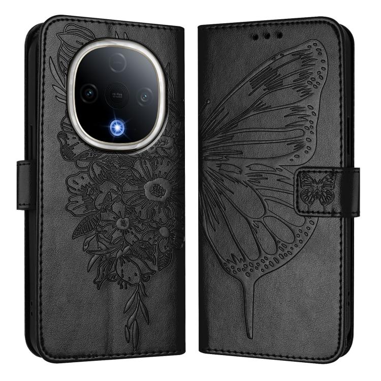 For vivo Y300 Embossed Butterfly Leather Phone Case