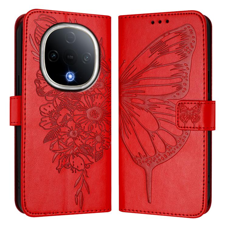 For vivo Y300 Embossed Butterfly Leather Phone Case