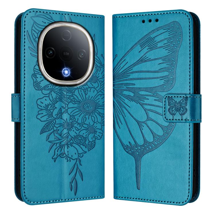 For vivo Y300 Embossed Butterfly Leather Phone Case