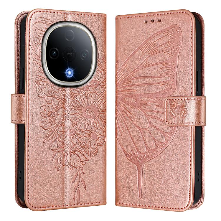 For vivo Y300 Embossed Butterfly Leather Phone Case