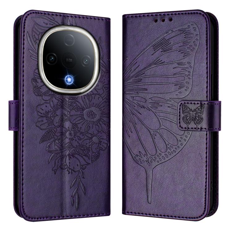 For vivo Y300 Embossed Butterfly Leather Phone Case