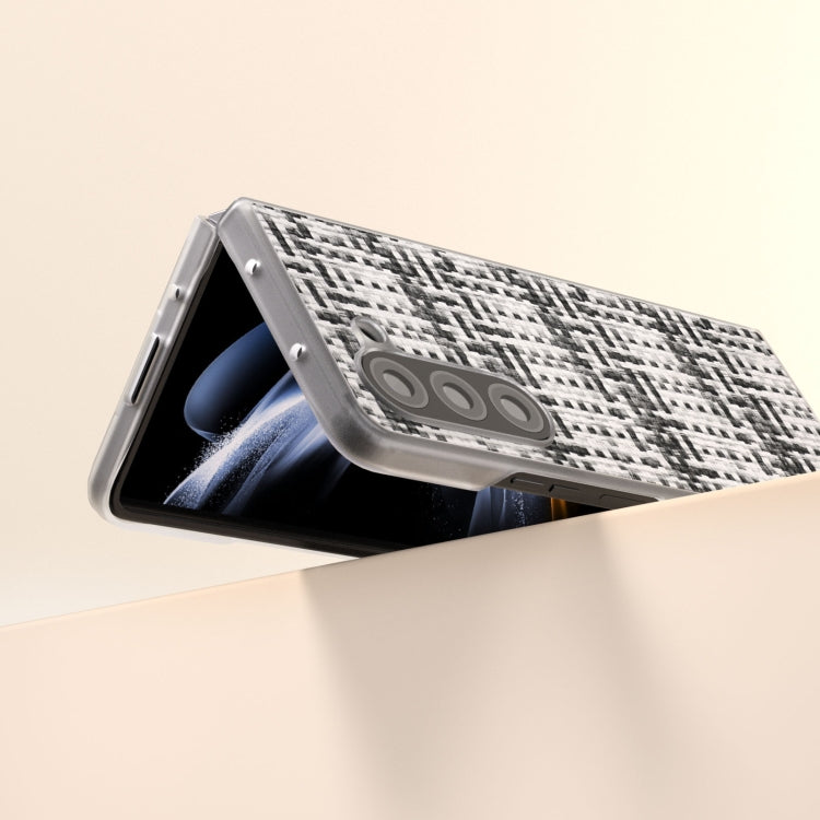 For Samsung Galaxy Z Fold6 5G Colorful Rhombic Texture Frosted Translucent Frame PU Phone Case