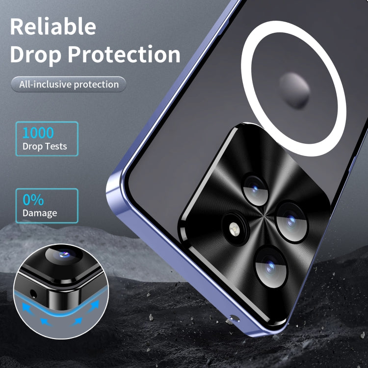 For Motorola Edge 50 Frosted Metal MagSafe Magnetic Phone Case
