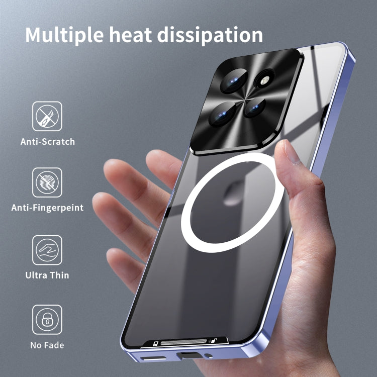 For Motorola Edge 50 Frosted Metal MagSafe Magnetic Phone Case