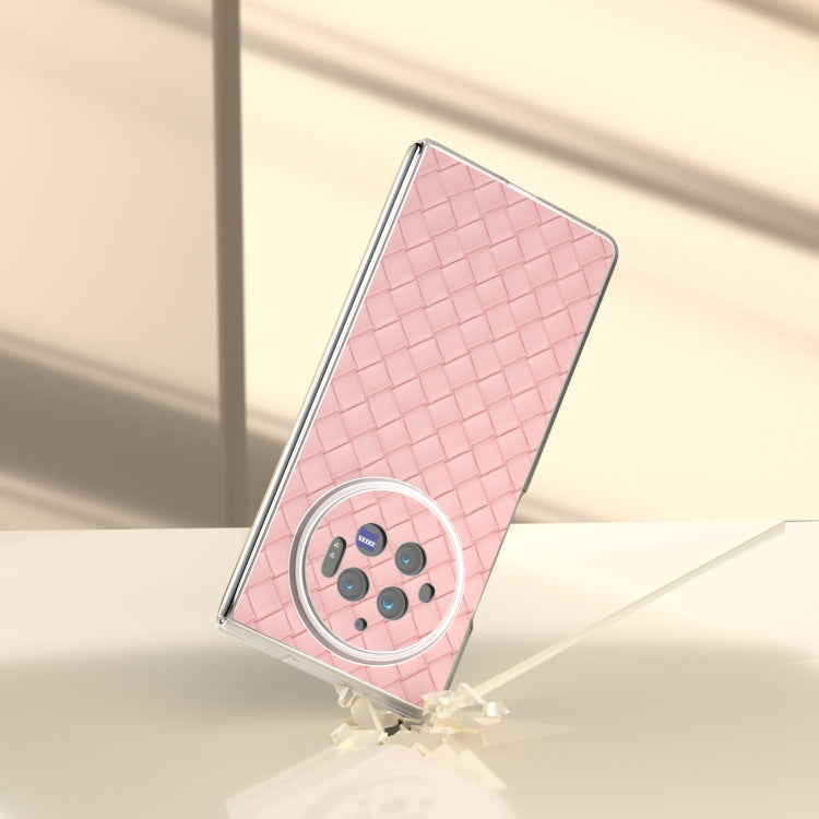 For vivo X Fold3 Woven Texture Frosted Translucent Frame PU Phone Case
