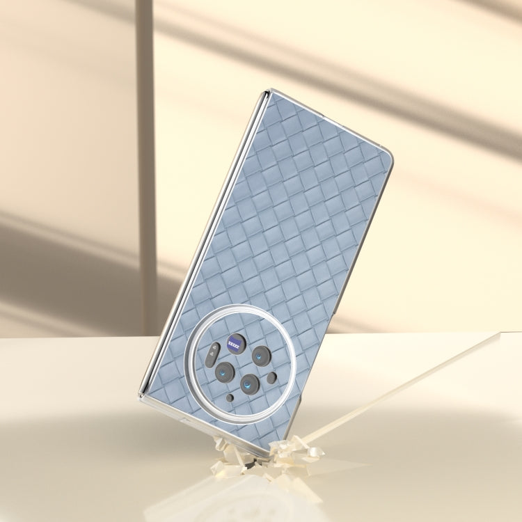 For vivo X Fold3 Woven Texture Frosted Translucent Frame PU Phone Case