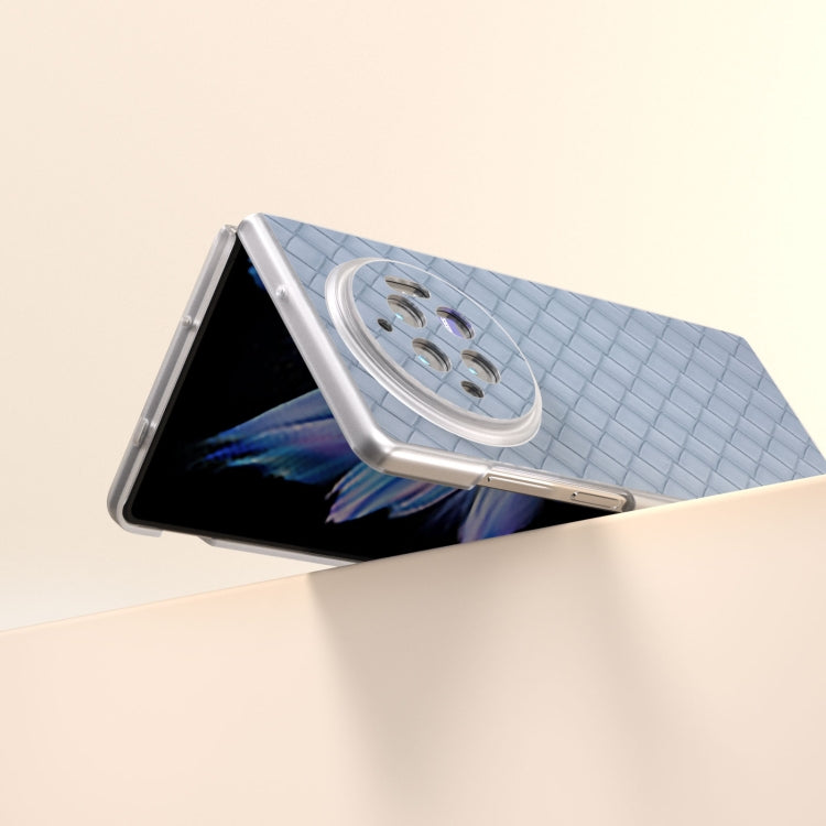 For vivo X Fold3 Woven Texture Frosted Translucent Frame PU Phone Case
