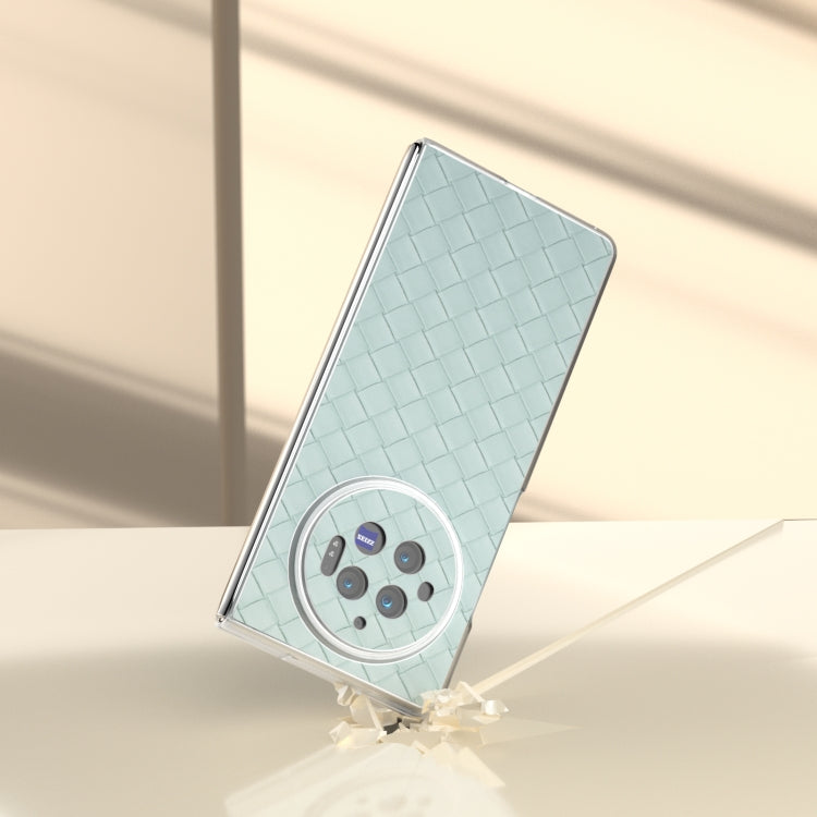For vivo X Fold3 Woven Texture Frosted Translucent Frame PU Phone Case