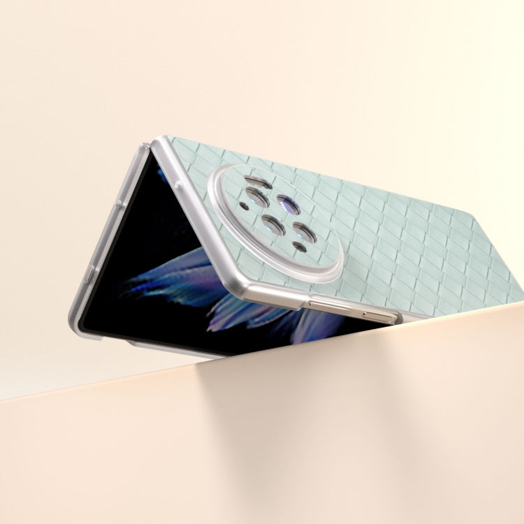For vivo X Fold3 Woven Texture Frosted Translucent Frame PU Phone Case