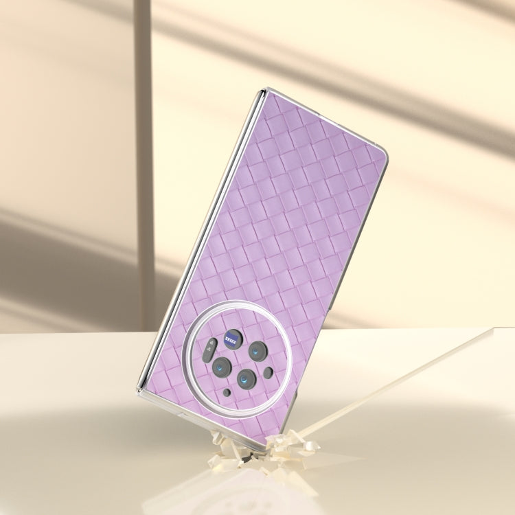 For vivo X Fold3 Woven Texture Frosted Translucent Frame PU Phone Case