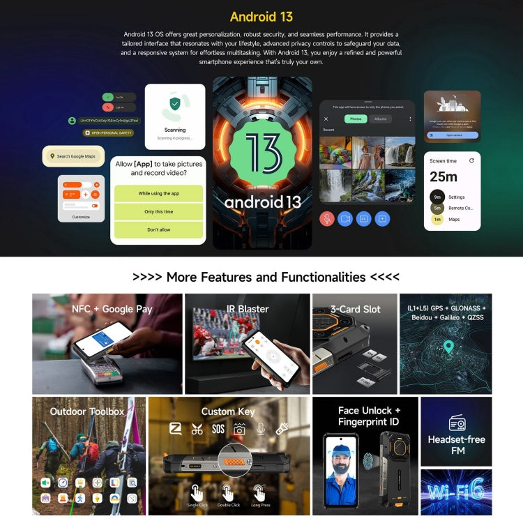[HK Warehouse] Ulefone Armor 26 Ultra Rugged Phone, 12GB+512GB, 6.78 inch Android 13 MediaTek Dimensity 8020 Octa Core, Network: 5G, NFC - Black